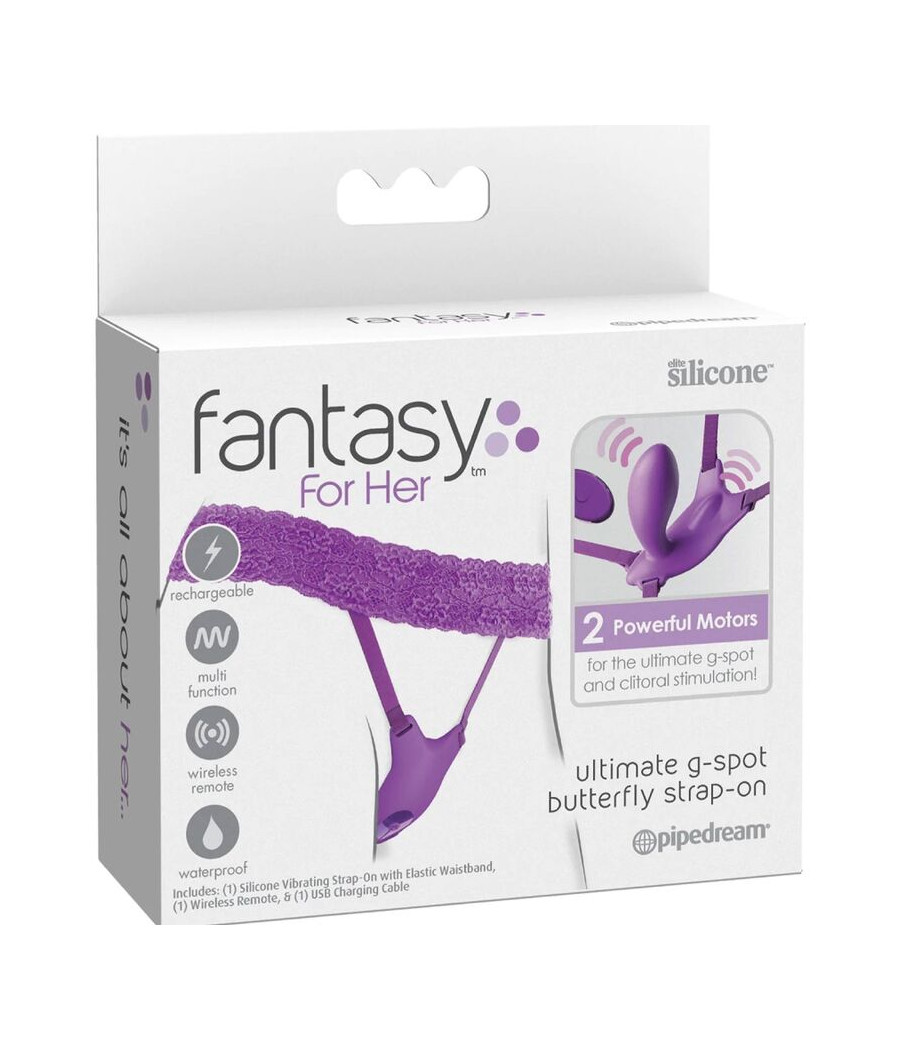 FANTASY FOR HER - ARNES MARIPOSA G-SPOT CON VIBRADOR, RECARGABLE & CONTROL REMOTO VIOLETA