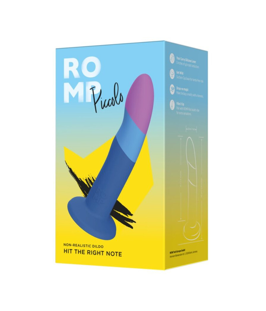 ROMP - DILDO IN SILICONE PICCOLO CON VENTOSA TRICOLORE 14 CM