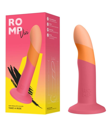 ROMP - DIZI DILDO IN SILICONE CON VENTOSA TRICOLORE 18 CM