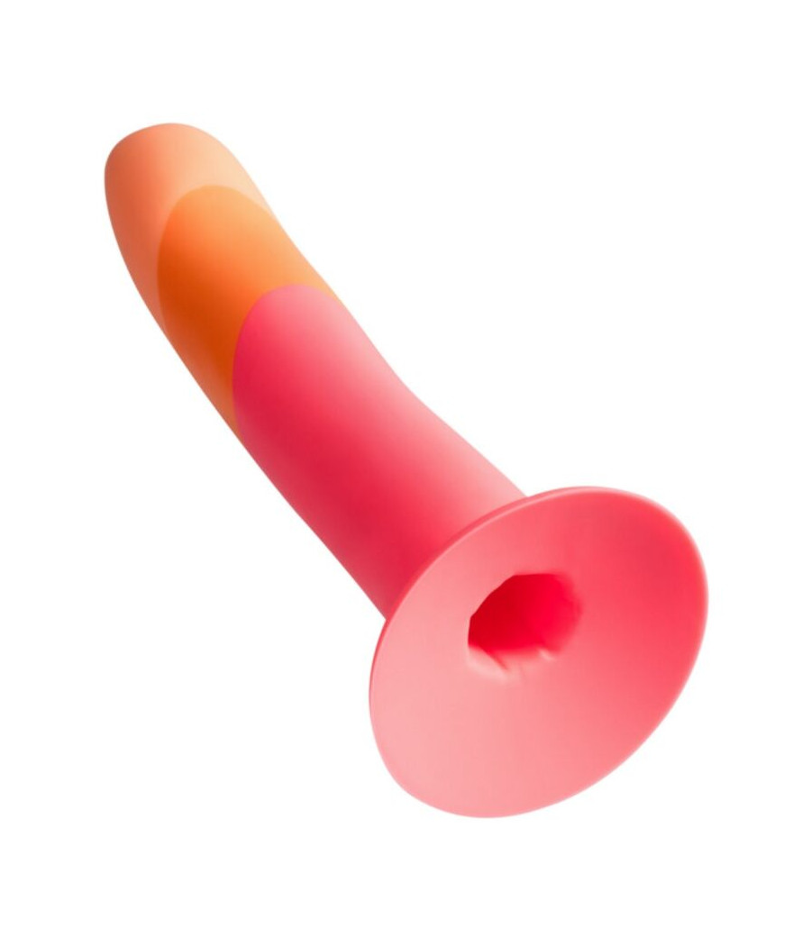 ROMP - DIZI SILICONE DILDO WITH SUCTION CUP TRICOLOR 18 CM