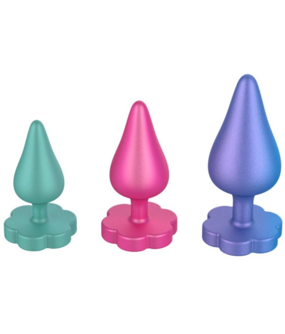 ROMP - LUSTER ANAL TRAINING KIT S/M/L WITH FLOWER-SHAPED BASE