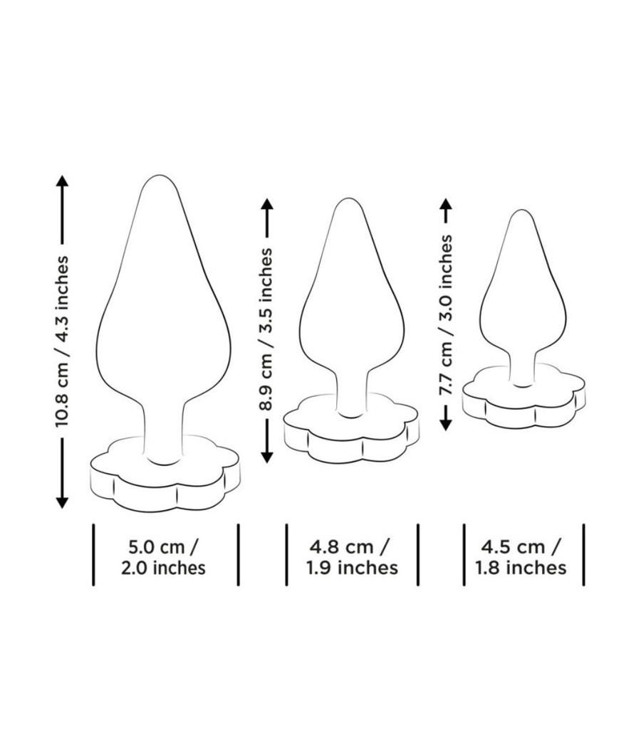 ROMP - KIT D'ENTRAÎNEMENT ANAL LUSTER S/M/L AVEC BASE EN FORME DE FLEUR