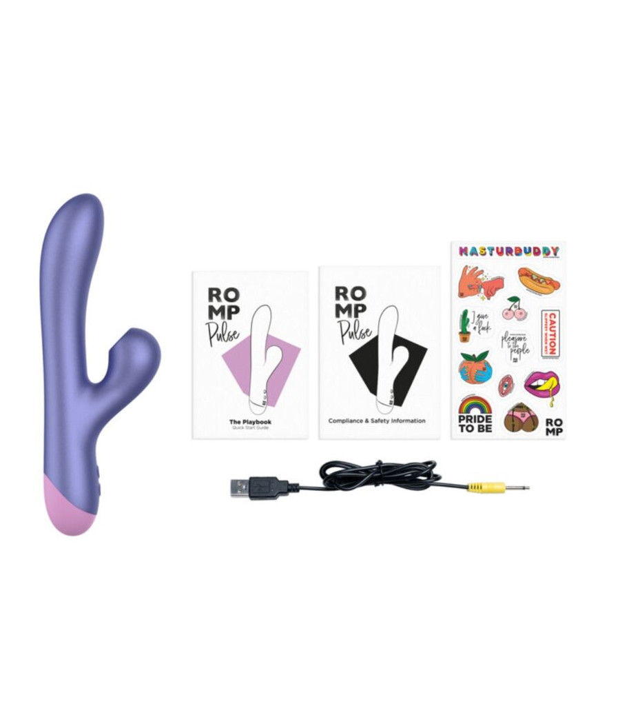 ROMP - PULSE VIBRATEUR DOUBLE POINT G RABBIT BLEU ÉLECTRIQUE