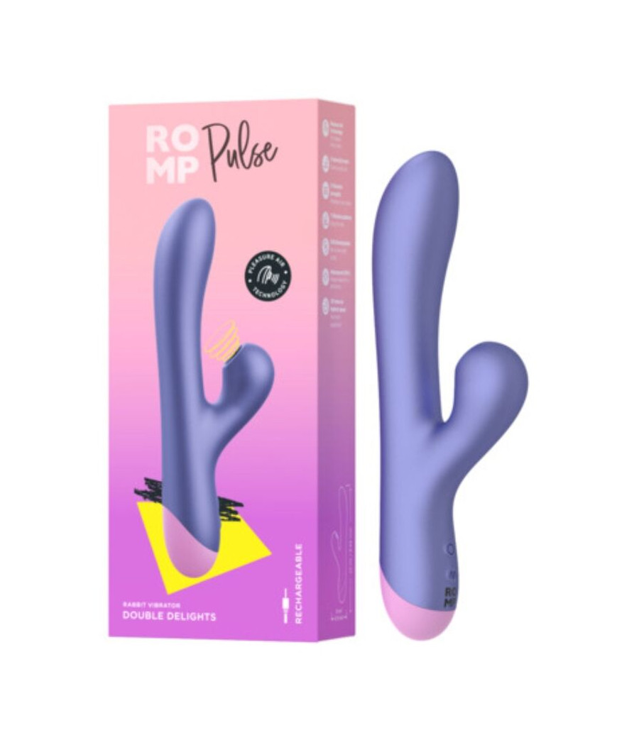 ROMP - PULSE VIBRATORE ELETTRICO BLU RABBIT PER LA SENSIBILITÀ DEL PUNTO G