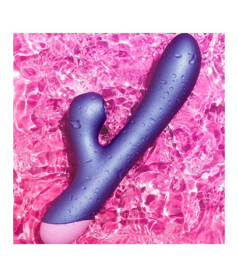 ROMP - PULSE RABBIT VIBRADOR DUPLO PARA PONTO G AZUL ELÉTRICO