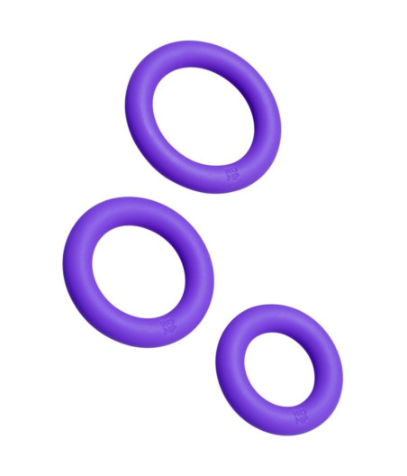ROMP - REMIX TRIO SET DE 3 ANILLOS PARA PENE SILICONA MORADO