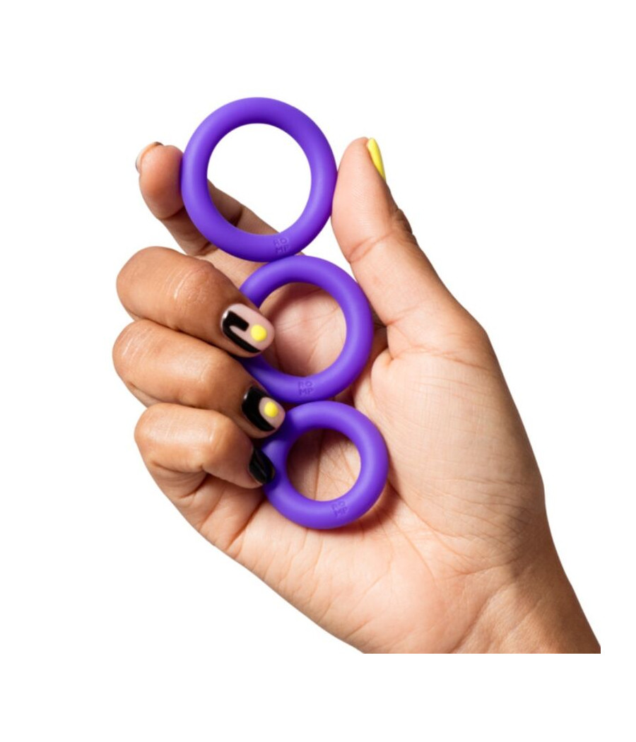 ROMP - REMIX TRIO SET DI 3 ANELLI PER PENE IN SILICONE VIOLA