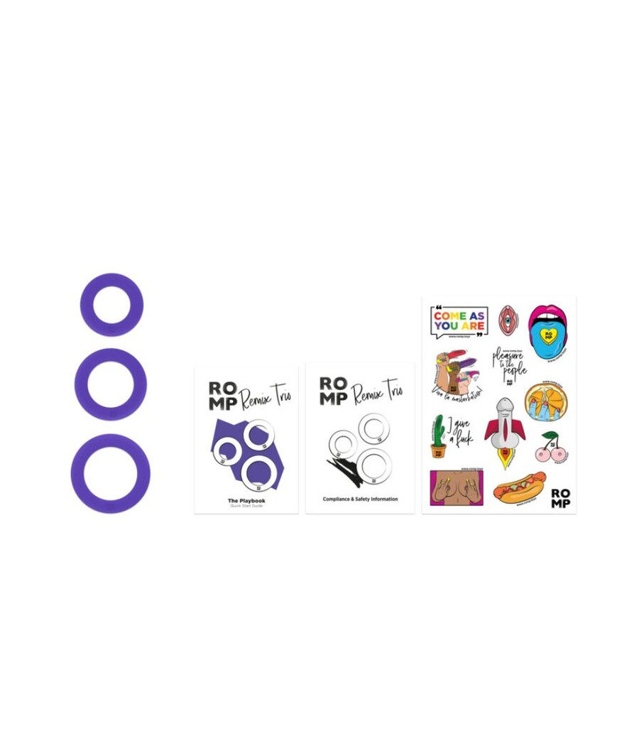 ROMP - REMIX TRIO SET DI 3 ANELLI PER PENE IN SILICONE VIOLA