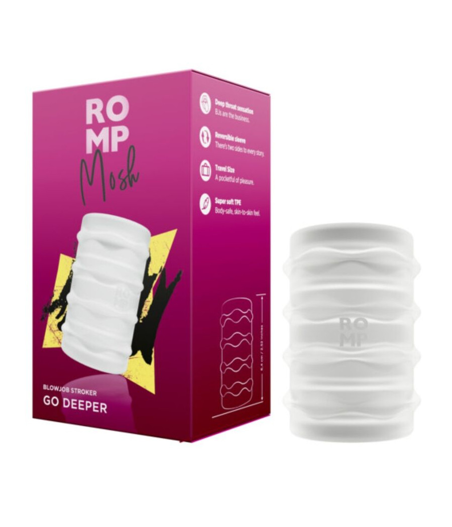 ROMP - MOSH TRANSPARENTER MÄNNERMASTURBATOR MIT 6 CM WENDBARER HÜLLE