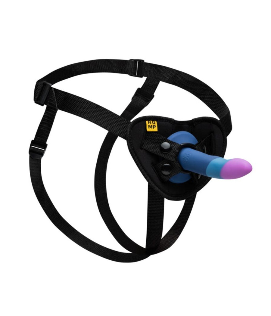ROMP - PICCOLO DILDO DE SILICONE COM VENTOSA TRICOLORIDA 14 CM