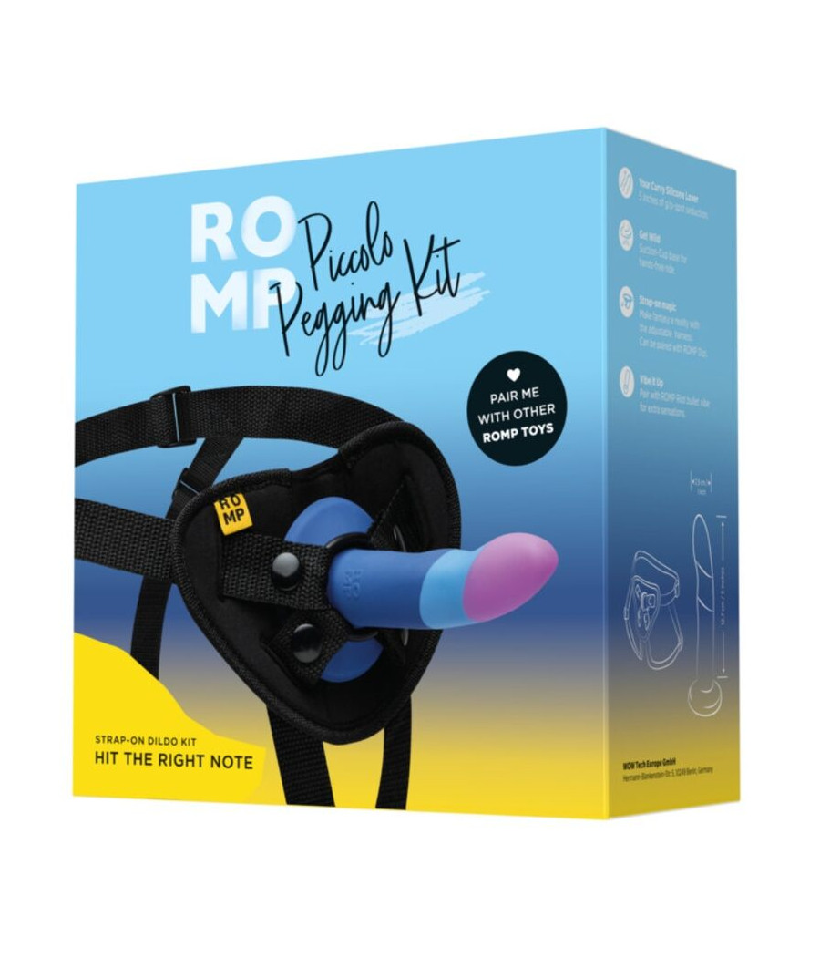 ROMP - PICCOLO DILDO DE SILICONE COM VENTOSA TRICOLORIDA 14 CM