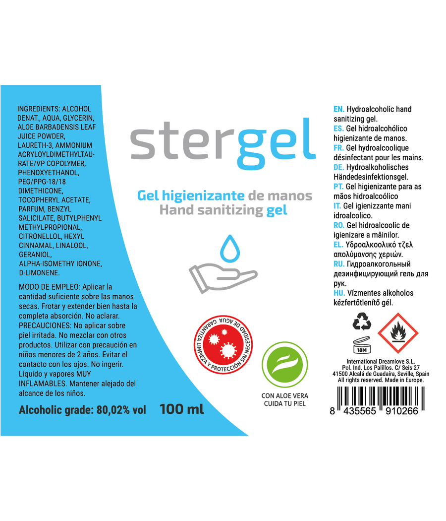 STERGEL - GEL IGIENIZZANTE MANI IDROALCOLICO ALOE VERA 100ML