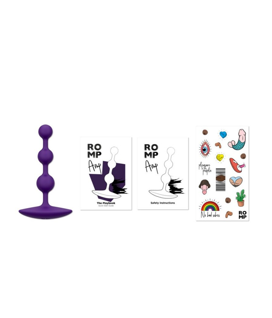 ROMP - AMP PURPLE FLEXIBLE SILICONE ANAL BEADS 12.5 CM PURPLE