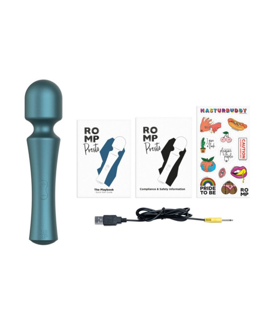 ROMP - PRESTO MINI VIBRATORE A BACCHETTA CON TESTINA FLESSIBILE VERDE