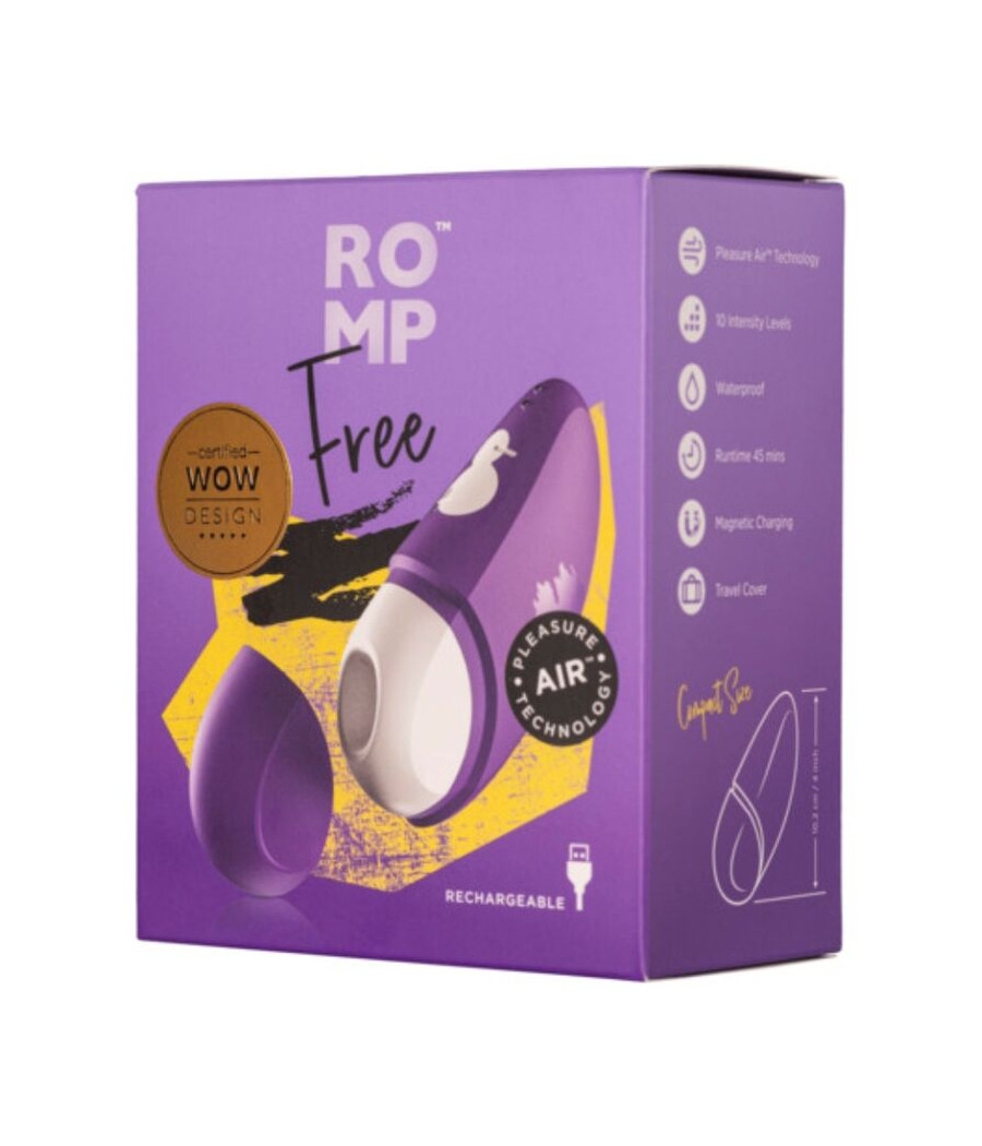 ROMP - FREE X Estimulador Clitoriano com Tampa, 10 Níveis, Recarregável, Roxo
