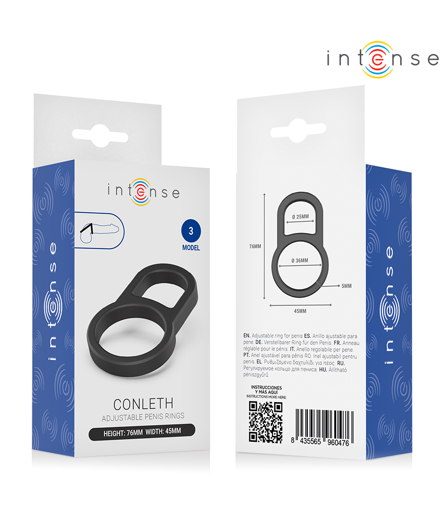 INTENSE - CONLETH ADJUSTABLE DOUBLE PENIS RING MODEL 3