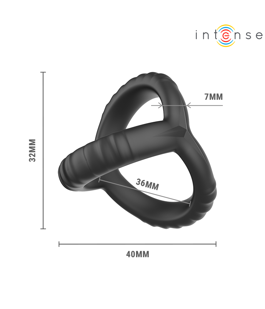 INTENSE - JOHN ADJUSTABLE TRIPLE PENIS RING MODEL 4