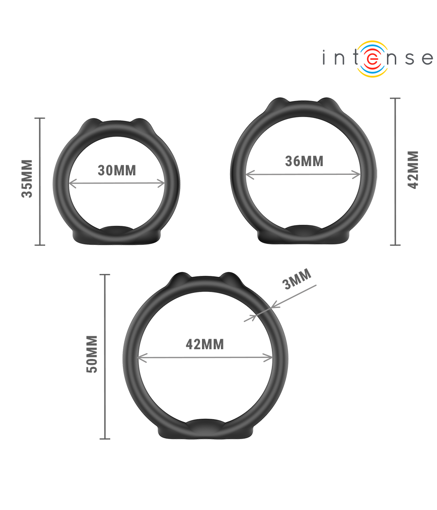 INTENSE - PETER SET OF 3 PENIS RINGS MODEL 9