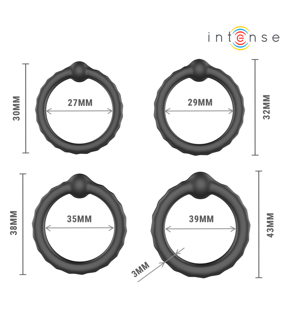 INTENSE - MICHIEL SET DE 4 ANILLOS MODELO 10