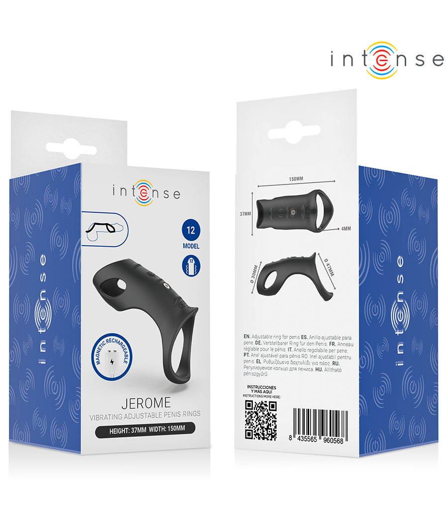 INTENSE - JEROME ANELLO PER PENE VIBRANTE REGOLABILE MODELLO 12