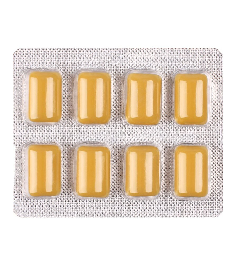 WUG ON - GOMME FONCTIONNELLE À LA CAFÉINE ET AU GUARANA, SAVEUR MENTHE ET VANILLE, PLAQUETTE DE 8 COMPRIMÉS