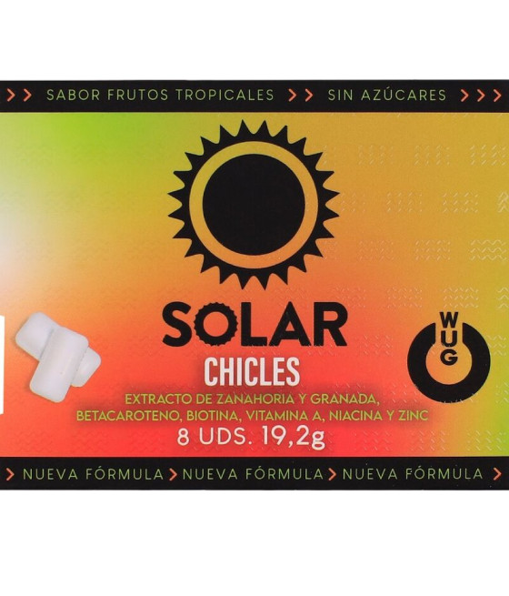 WUG SOLAR – Funktionelles Vitamin- und Zink-Kaugummi mit tropischem Fruchtgeschmack, 8 Stück pro Blisterpackung