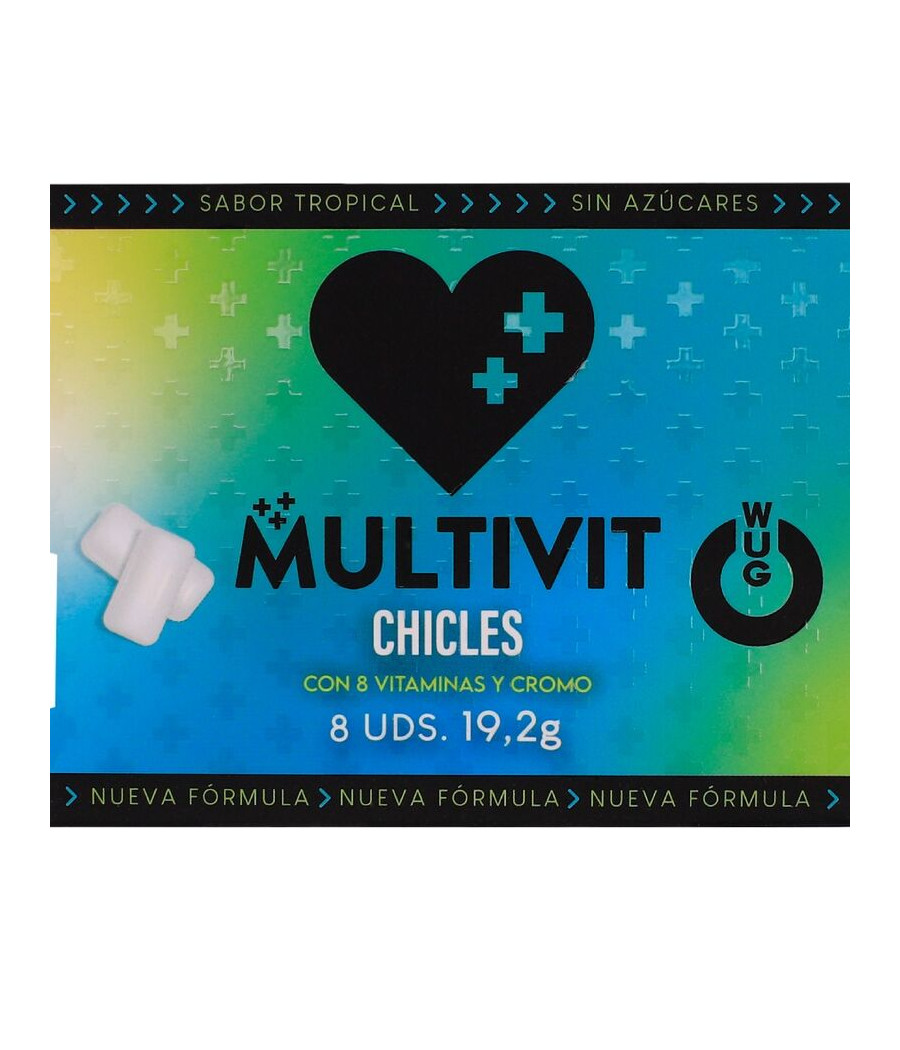 WUG multivit- El chicle funcional multivitamínico sabor tropical BLISTER 8 UDS