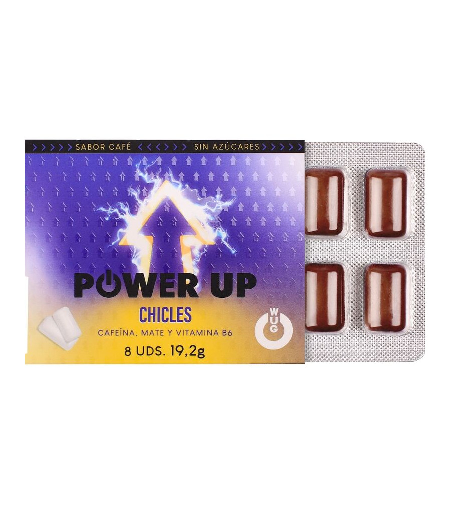WUG power up - El chicle funcional con cafeína y mate sabor café BLISTER 8 UDS