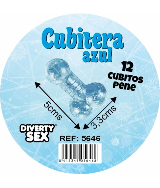 DIABLO PICANTE - 12 PENISES HARD SILICONE HANGING ICE BUCKET BLUE