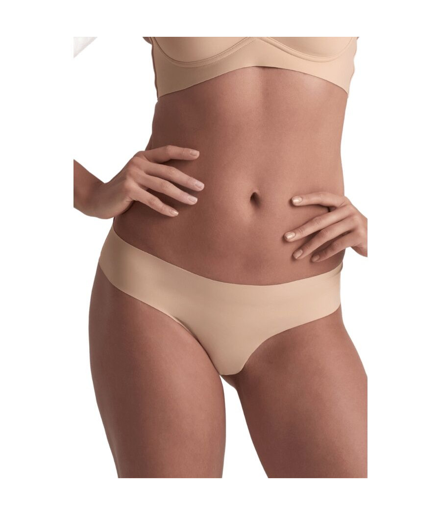 BYE-BRA - INVISIBLE THONG 2 PACK BEIGE & BLACK SIZE S
