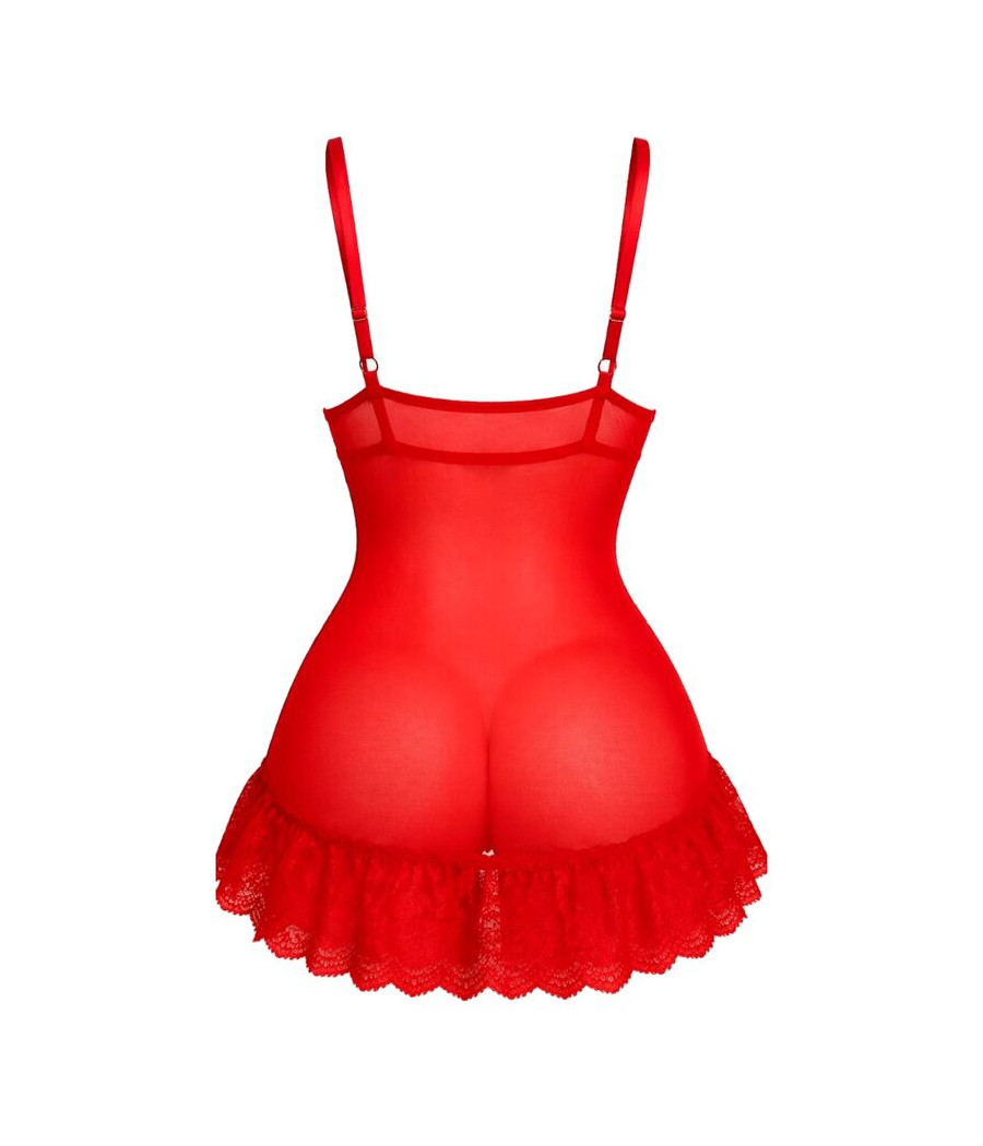 LIVCO CORSETTI FASHION - CONJUNTO NUIT CAMISETA + CALCINHA VERMELHA 2028 P/M