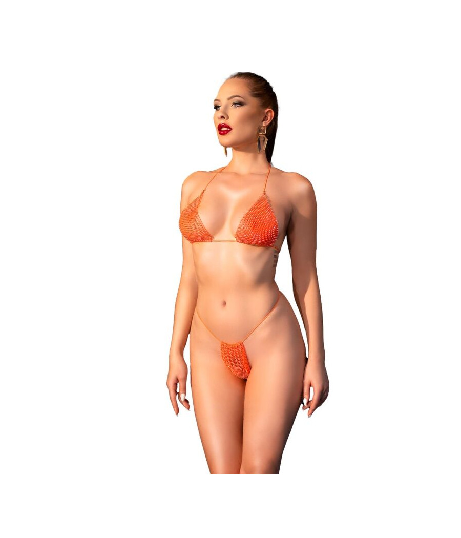 CHILIROSE - CR 4898 BIKINI STRASS ORANGE TAILLE UNIQUE