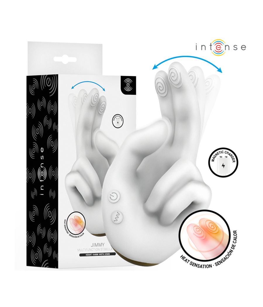 INTENSE - JIMMY ESTIMULADOR MULTIFUNCIÓN CON FORMA DE MANO, VIBRACIÓN Y CALOR