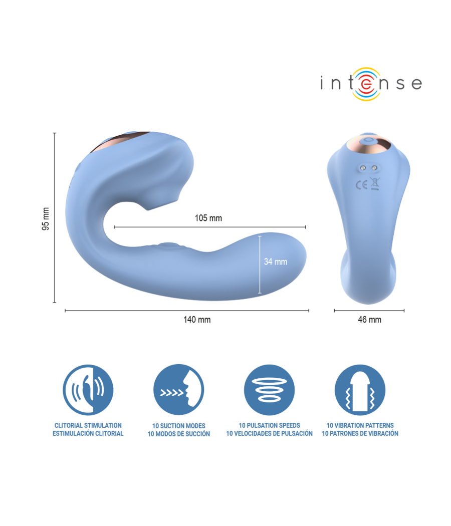 INTENSE - GINA MULTIFUNCTION CLITORAL STIMULATOR BLUE