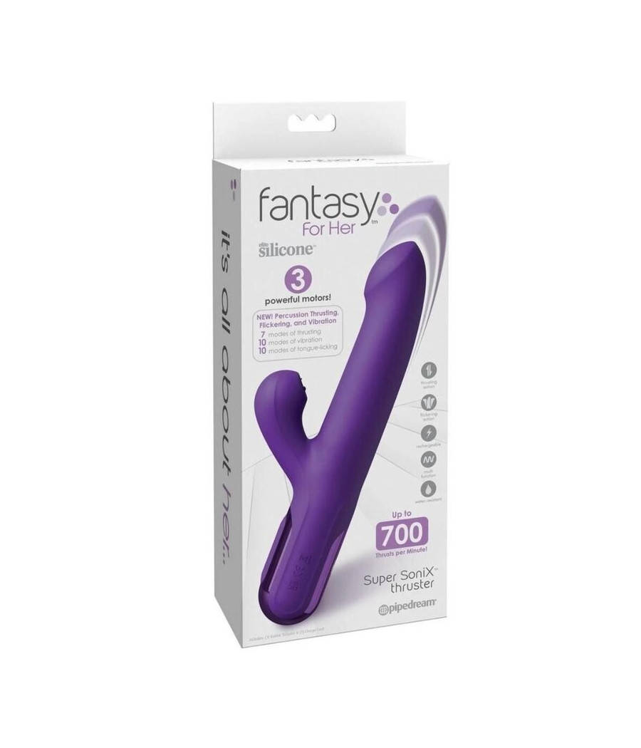 FANTASY FOR HER - SUPER SONIX THRUSTER RABBIT VIBRATOR PURPLE