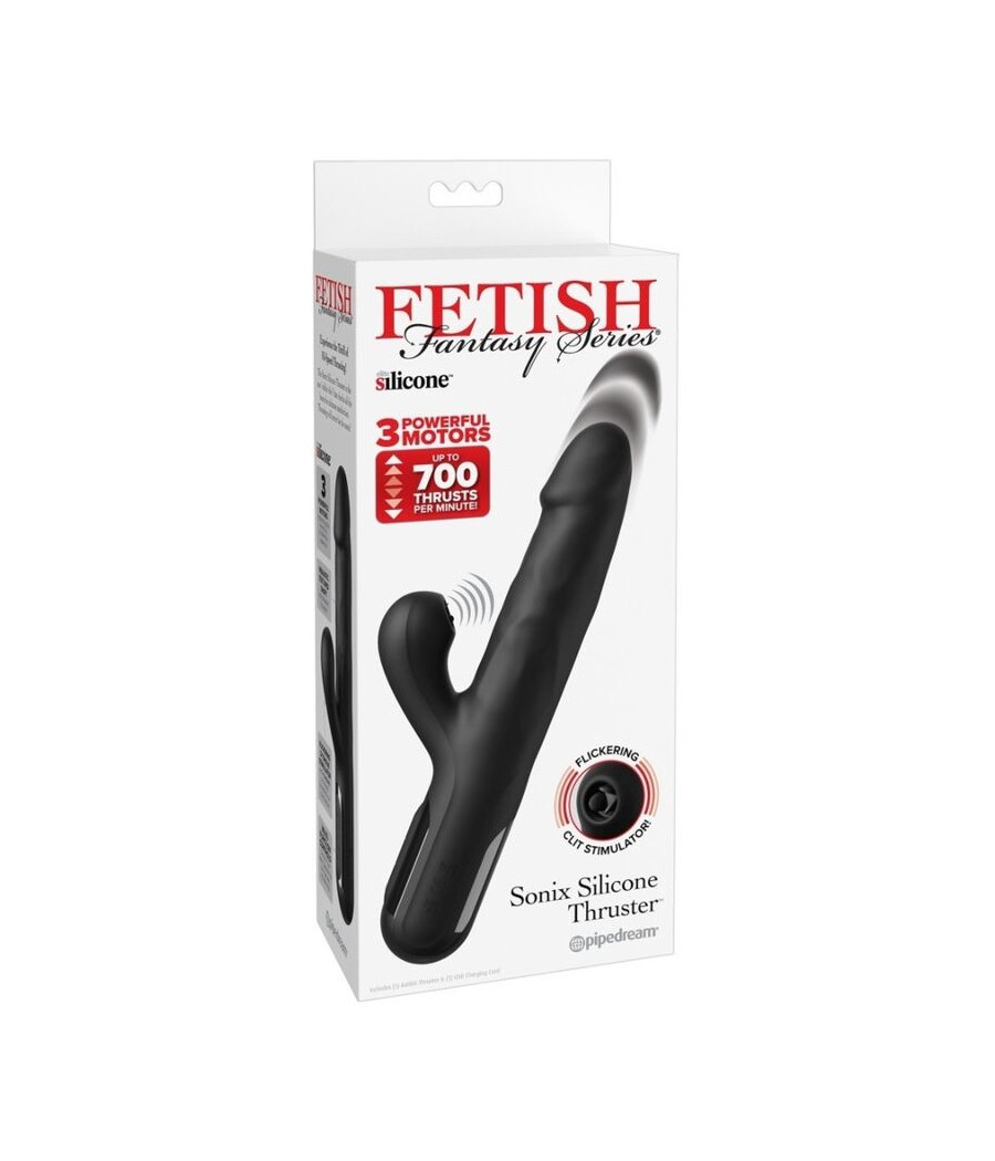 FETISH FANTASY SERIES - VIBRATEUR LAPIN EN SILICONE SONIX NOIR