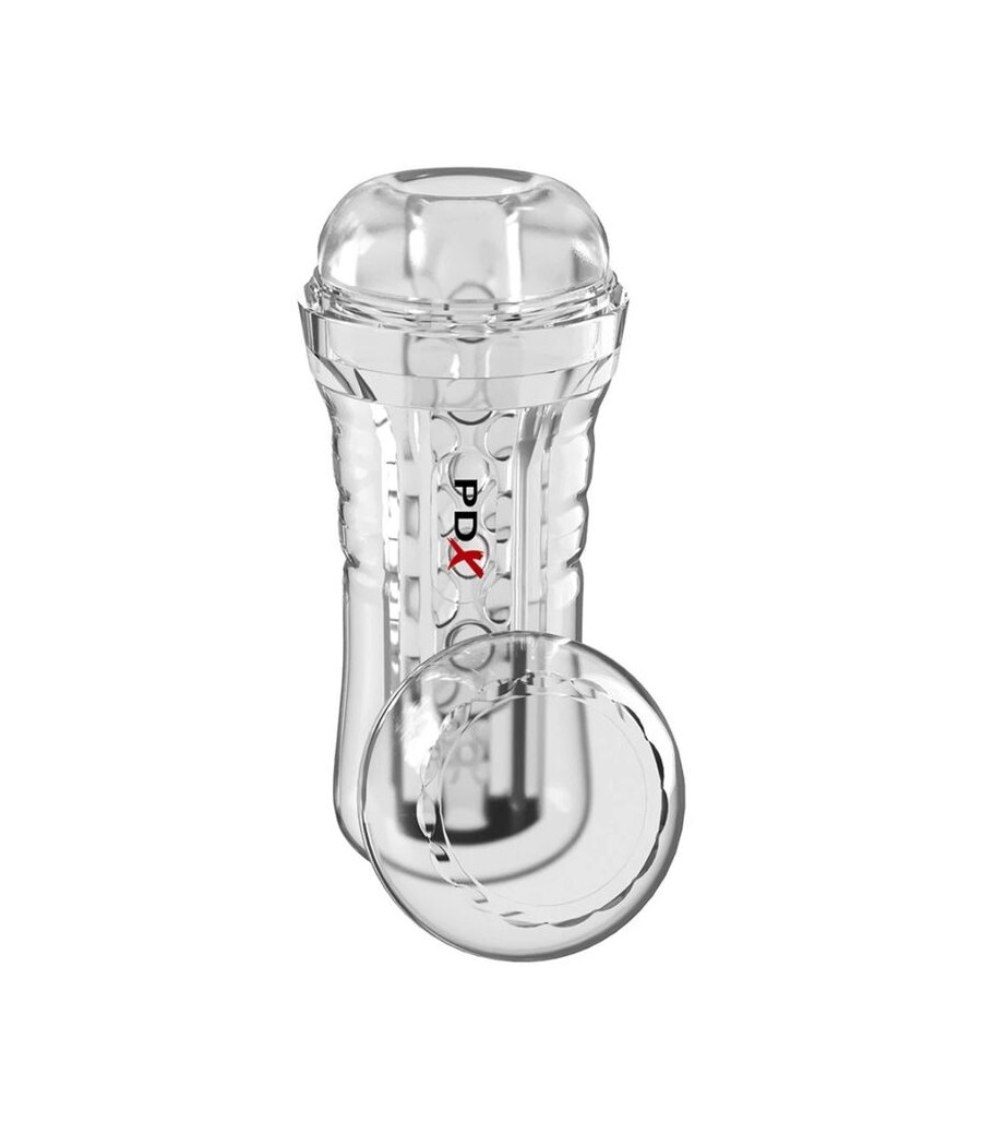 PDX ELITE - MASTURBADOR TRANSPARENTE VIEWTUBE PLUS SEE-THRU EZ-GRIP 21 CM