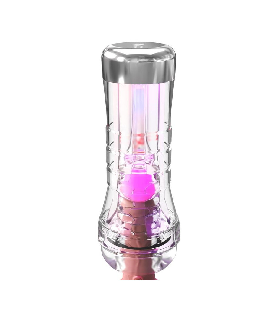 PDX ELITE - MASTURBADOR TRANSPARENTE VIEWTUBE XXL LED STROKER 27.3 CM