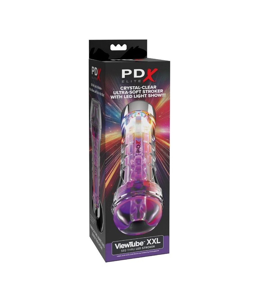 PDX ELITE - VIEWTUBE XXL LED TRANSPARENT STROKER 27,3 CM