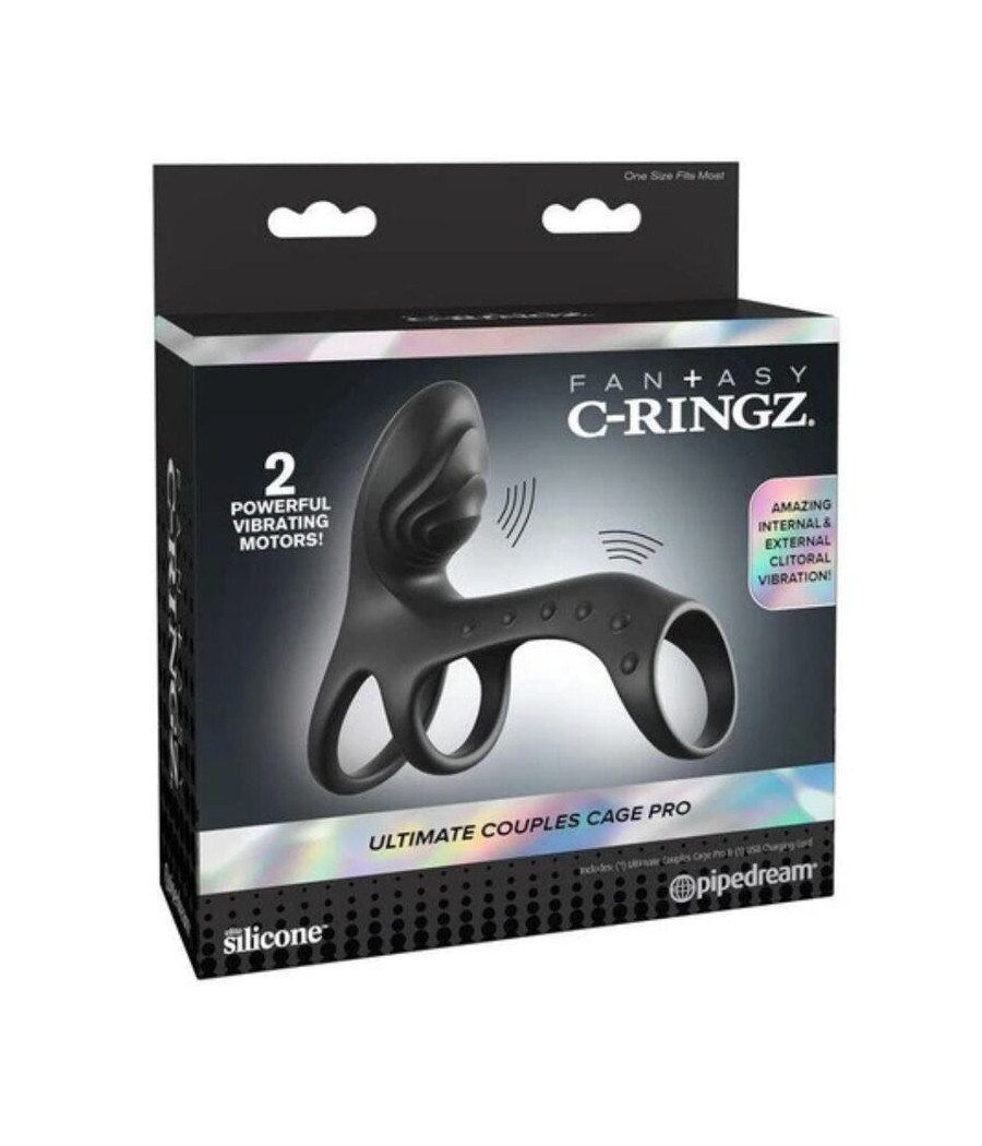 FANTASY C-RINGZ - ANNEAU PÉNIS VIBRANT ULTIMATE COUPLES CAGE PRO 19,5 CM