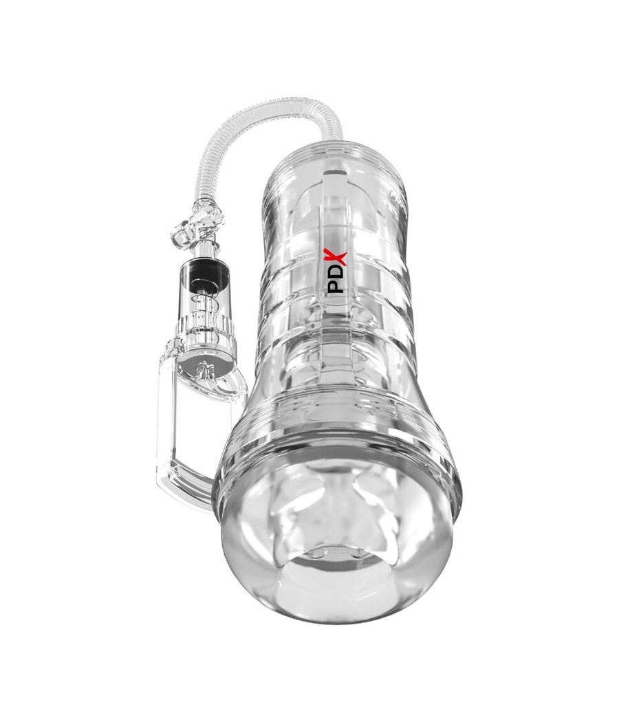 PDX ELITE - ASPIRATORE A TUBO DI VISTA XXL TRASPARENTE CON POMPA DI ASPIRAZIONE 27,3 CM