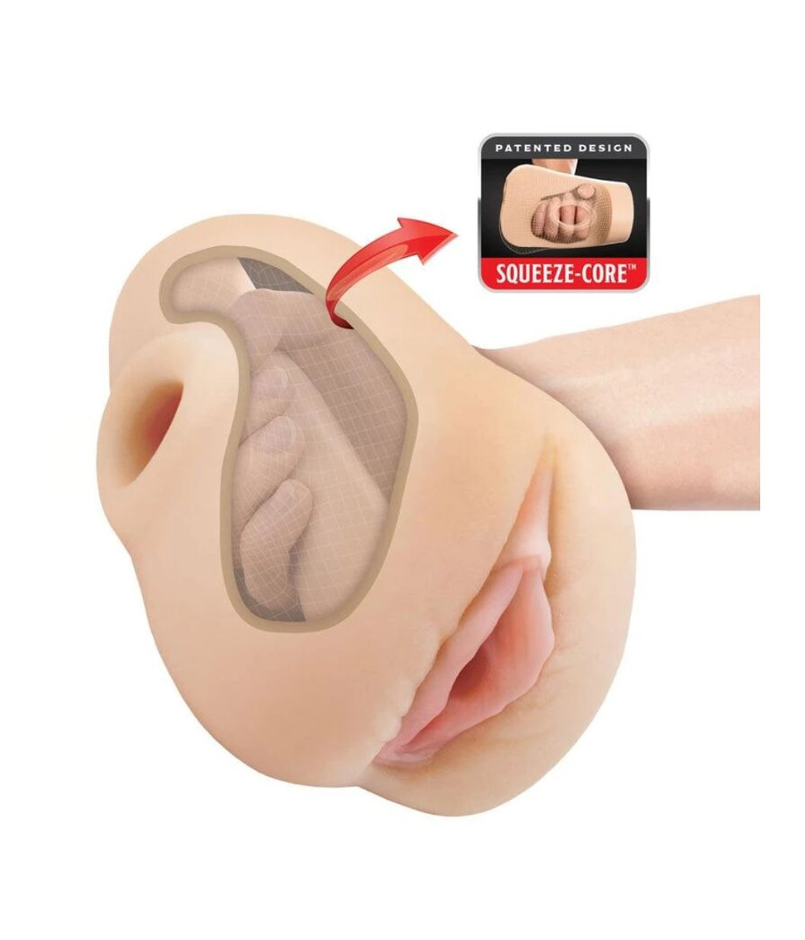 PDX PLUS - VAGINA REALISTICA, SPUNTATORE, STRIZZATORE, STROFINATORE, 18 CM