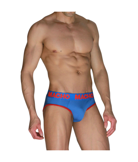 MACHO - MCH005 SLIP CLÁSICO AZULÓN + ROJO M