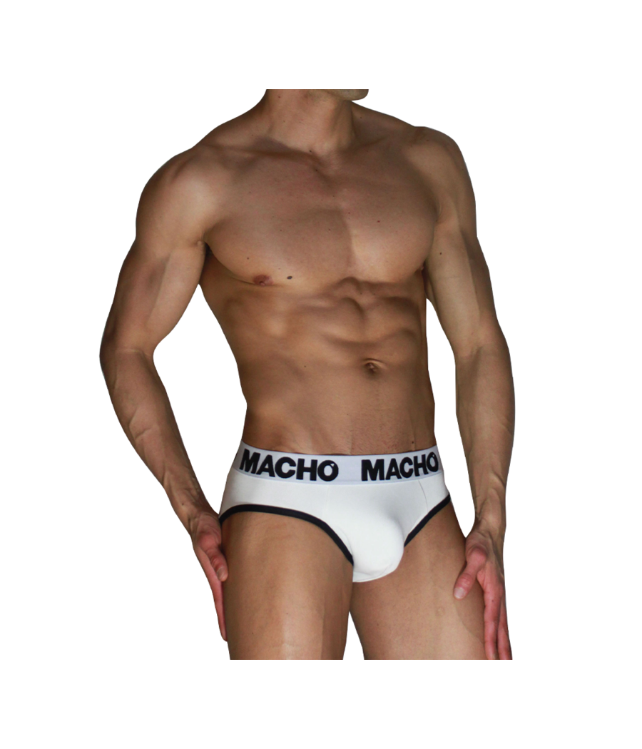 MACHO - MCH006 SLIP CLÁSICO BLANCO + NEGRO L
