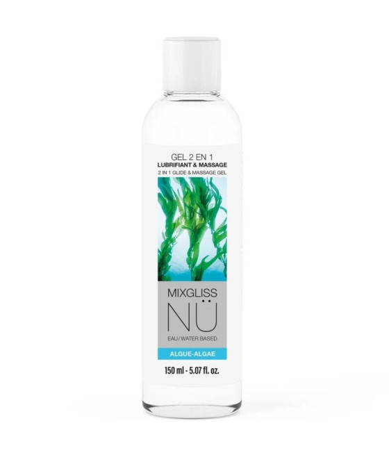 MIXGLISS - 2 EM 1 LUBRIFICANTE À BASE DE ÁGUA E GEL DE MASSAGEM NURU ALGAS 150 ML