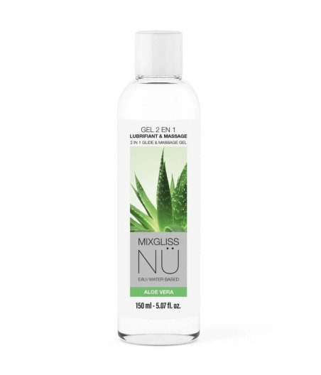 MIXGLISS - GEL LUBRIFIANT ET DE MASSAGE 2 EN 1 À BASE D'EAU NURU À L'ALOE VERA 150 ML
