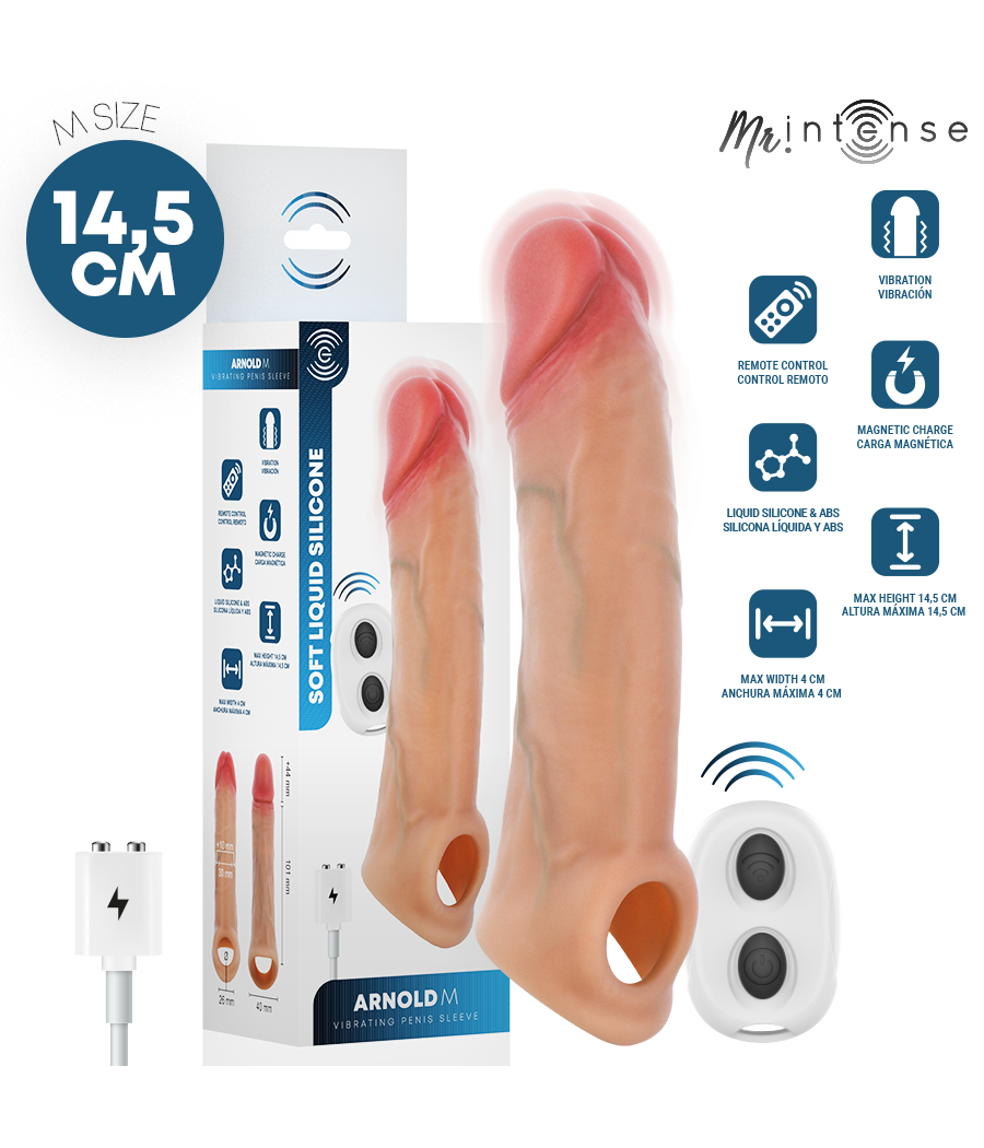 MR INTENSE - ARNOLD M MANCHON PÉNIS VIBRANT ULTRA-RÉALISTE 14,5 CM -Ø- 4 CM