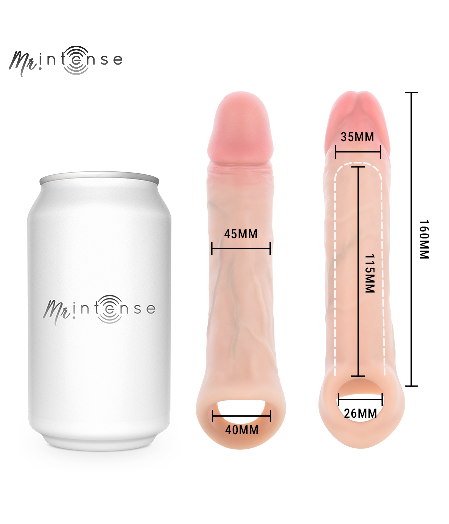 MR INTENSE - ARNOLD L GUAINA PER PENE VIBRANTE ULTRA-REALISTICA CON TELECOMANDO 16 CM -Ø- 4,5 CM