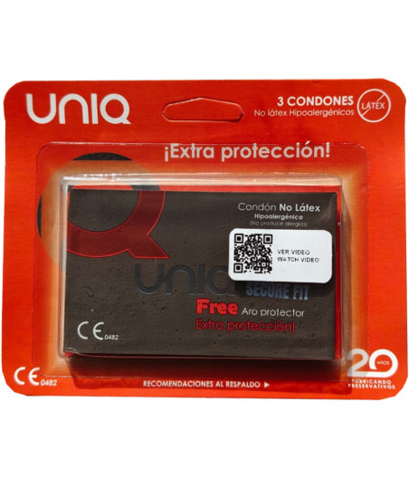 UNIQ - PRESERVATIVI SECURE FIT SENZA LATTICE 3 UNITÀ