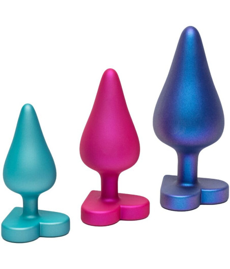 ROMP - KIT D'ENTRAÎNEMENT ANAL LUSTER TAILLES S/M/L AVEC BASE EN FORME DE CŒUR